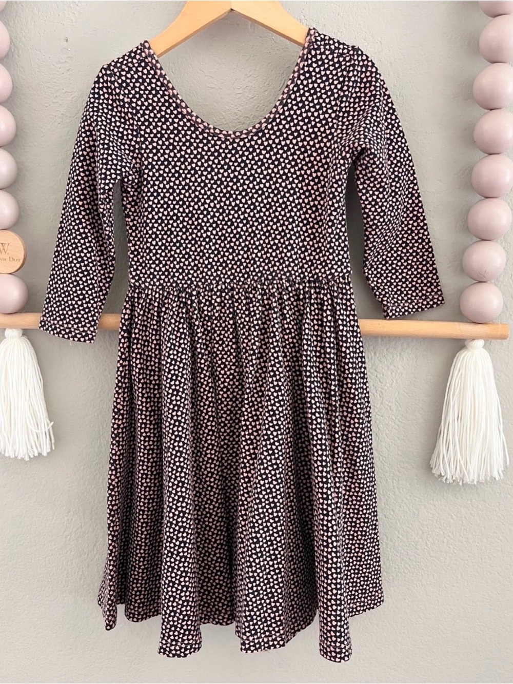 Alice + Ames Twirl Dress with Pink Heart Print